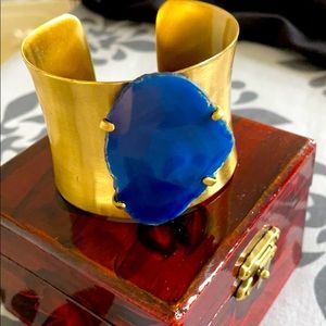 Sliced geode cuff bracelet